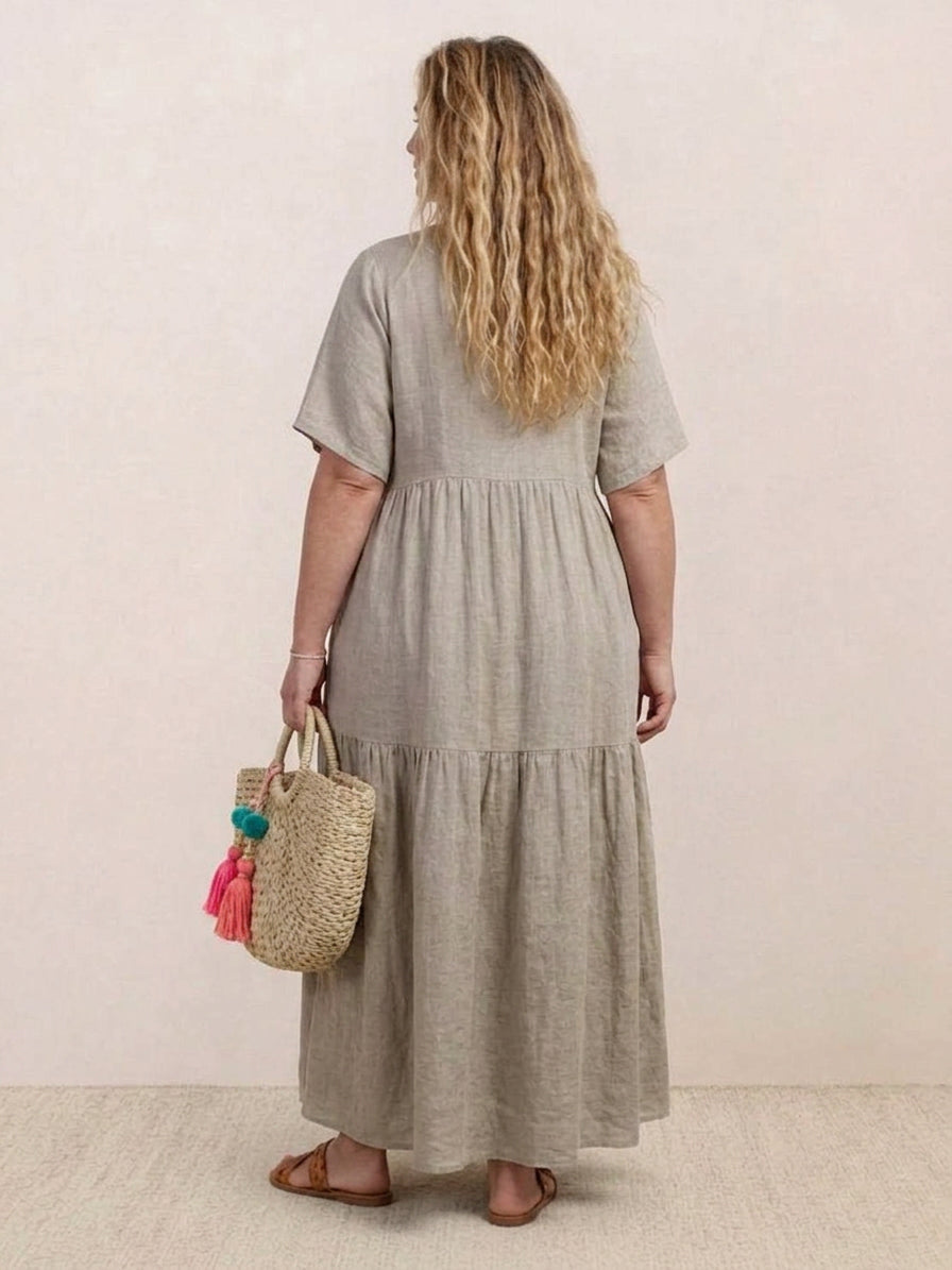 Perdita - V-hals Maxi Jurk