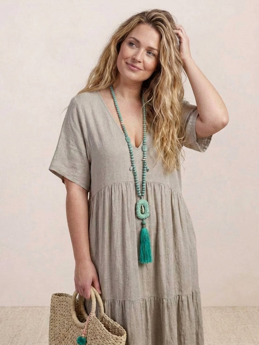 Perdita - V-hals Maxi Jurk