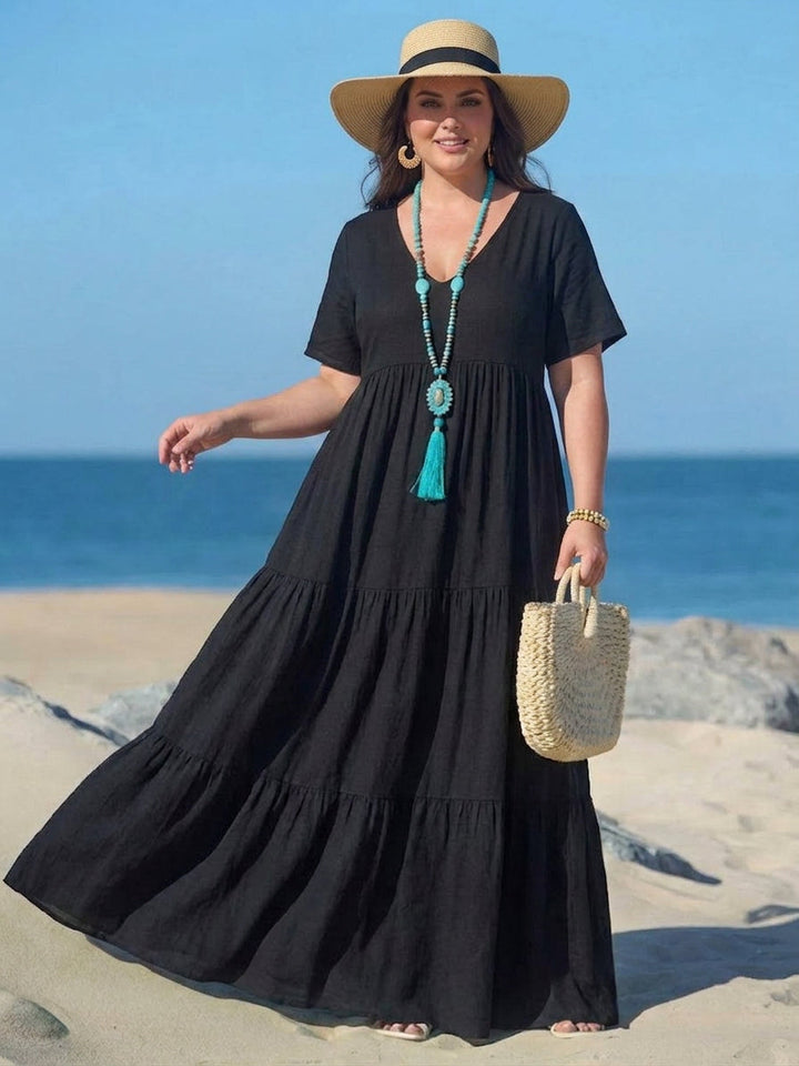 Perdita - V-hals Maxi Jurk
