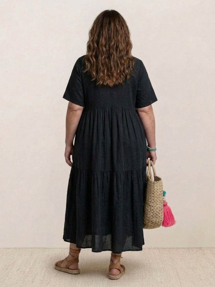 Perdita - V-hals Maxi Jurk
