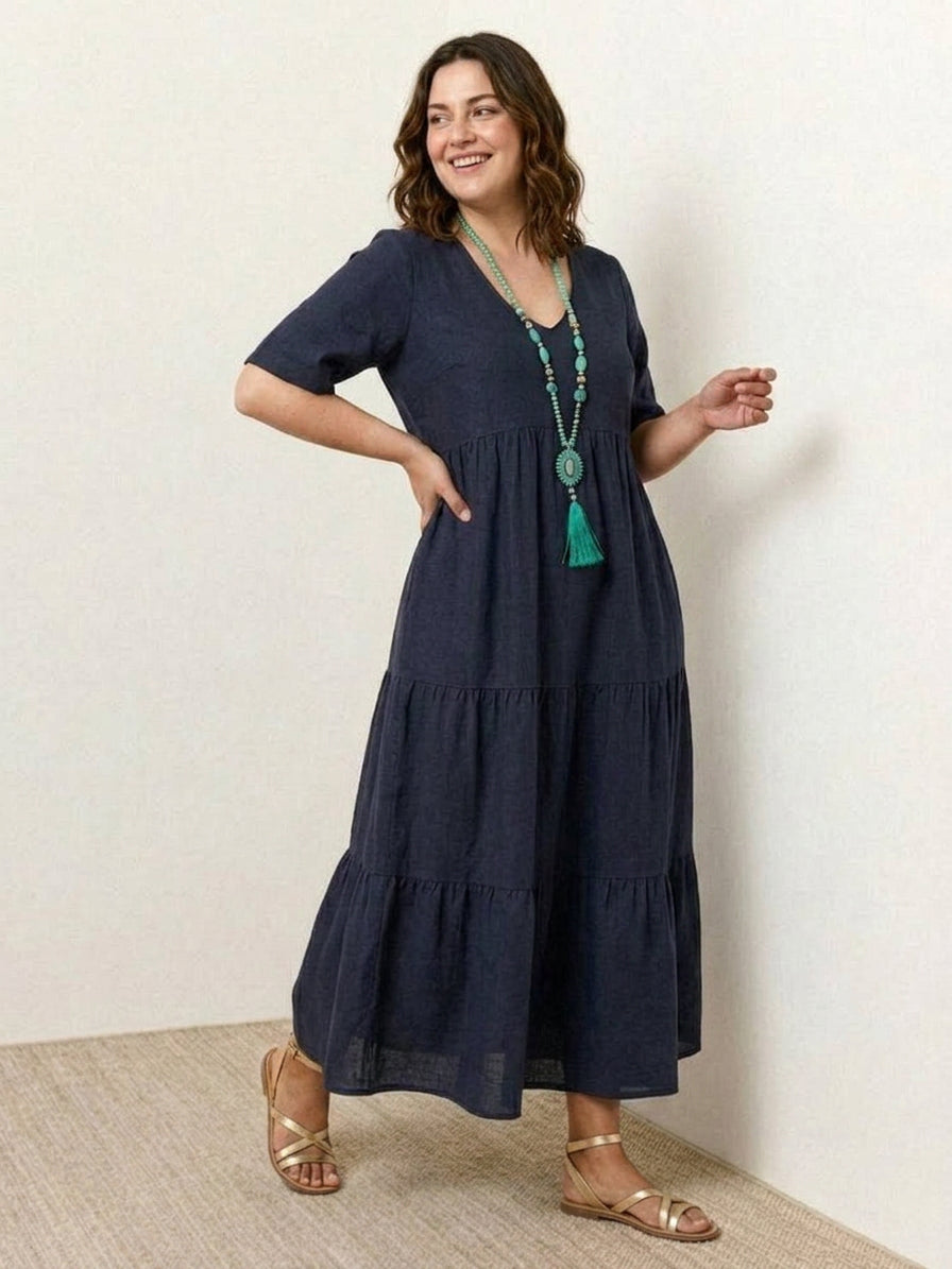 Perdita - V-hals Maxi Jurk
