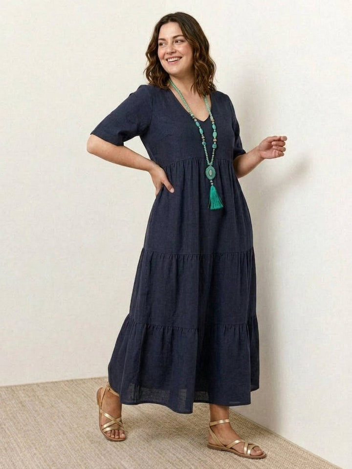 Perdita - V-hals Maxi Jurk