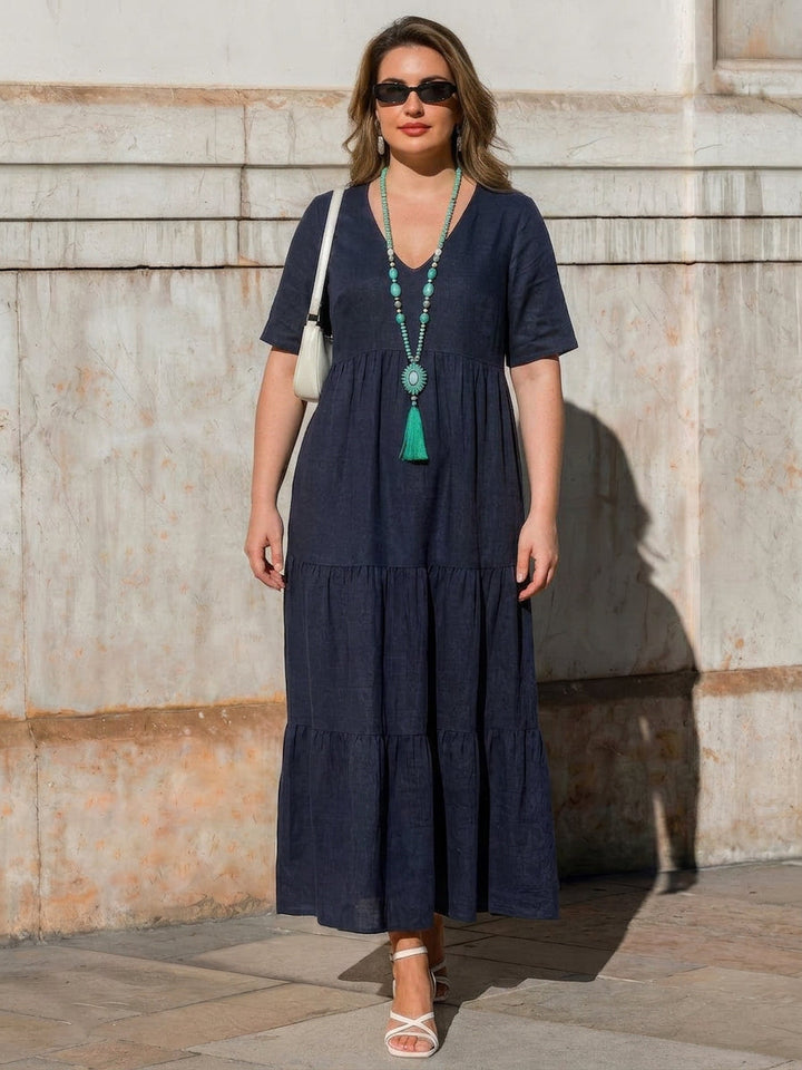 Perdita - V-hals Maxi Jurk