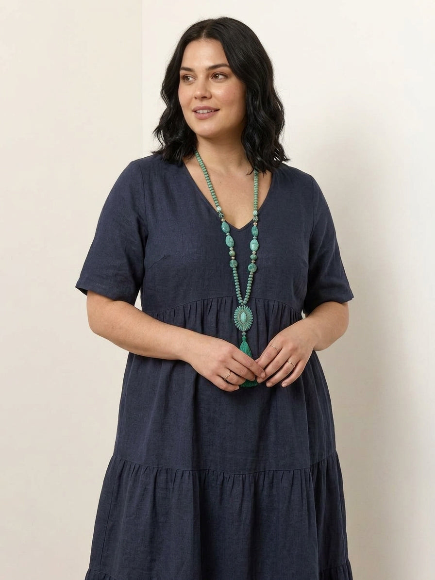 Perdita - V-hals Maxi Jurk