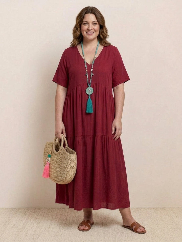 Perdita - V-hals Maxi Jurk