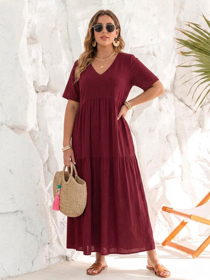 Perdita - V-hals Maxi Jurk
