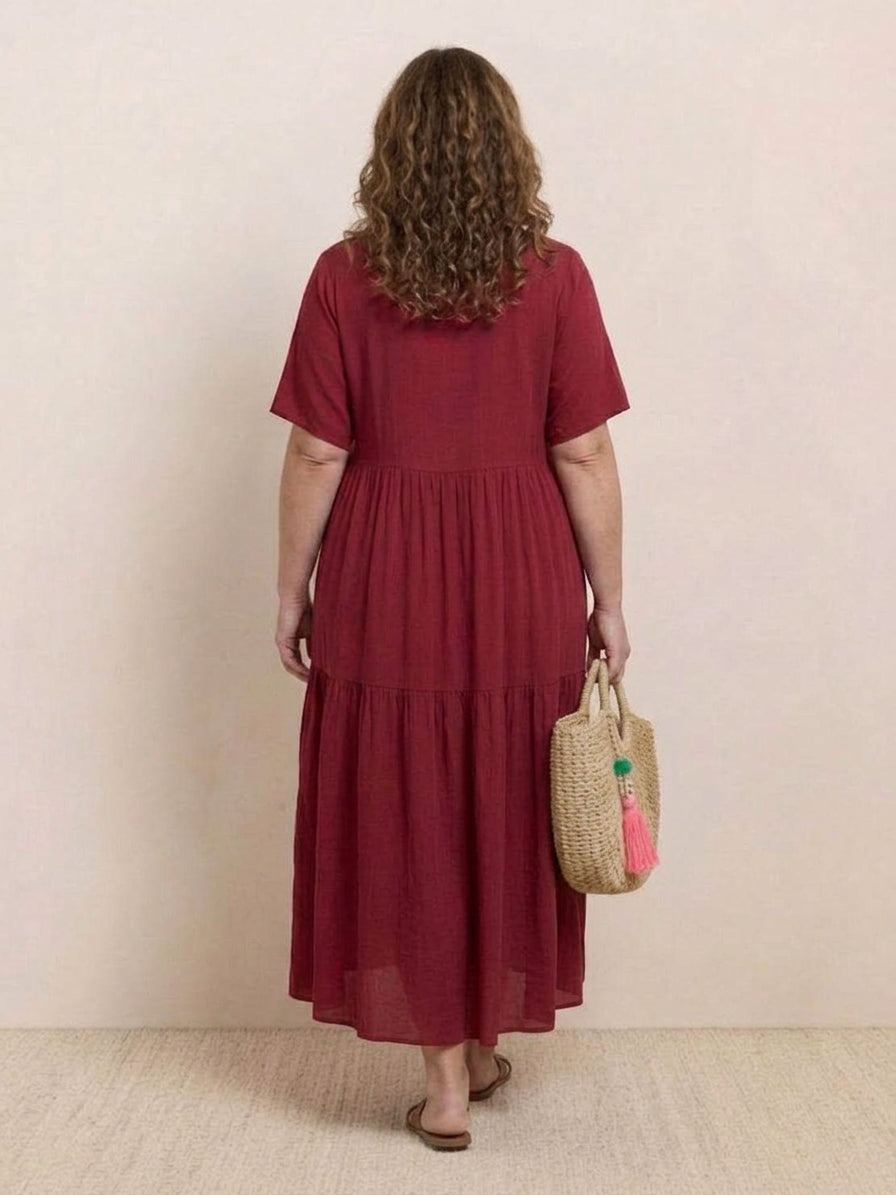 Perdita - V-hals Maxi Jurk