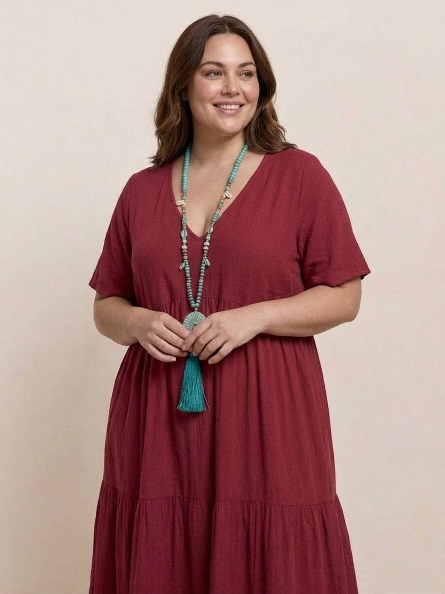 Perdita - V-hals Maxi Jurk