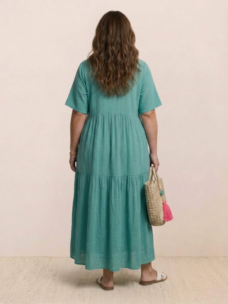 Perdita - V-hals Maxi Jurk