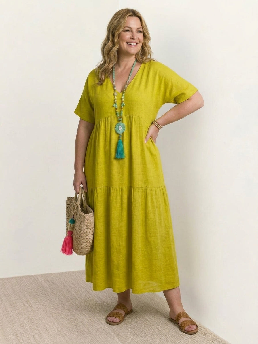 Perdita - V-hals Maxi Jurk