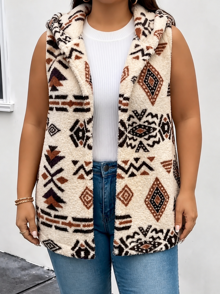 Wynstead | Hooded Aztec Sherpa Vest