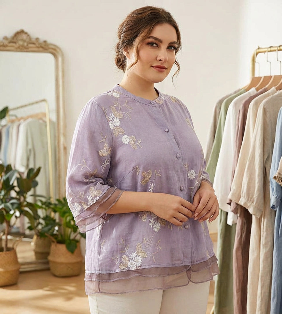 Anouk | Chic Blouse met Bloemaccenten