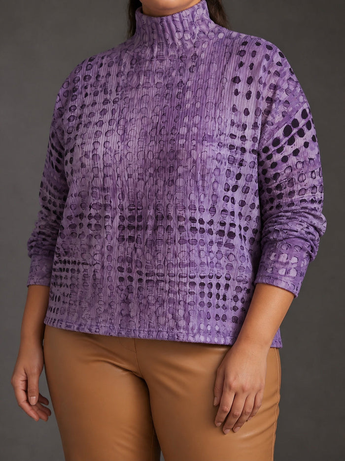 Dames Coltrui met Oversized Pasvorm en Lavende Print